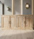 SOLID RECLAIMED TEAK WOOD SIDEBOARD CABINET 4 DOORS