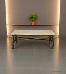 SOLID WOOD & IRON TROLLEY COFFEE TABLE