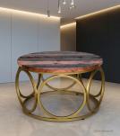 SOLID RECLAIMED TEAK WOOD & IRON COFFEE TABLE