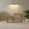 SET OF 2 SOLID WOOD &  IRON TRAY TABLES