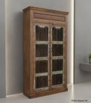 RECLAIMED TEAK WOOD & IRON STORAGE DISPLAY CABINET