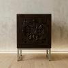 Carved 1 drawer / 1 door nightstand