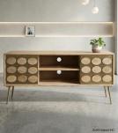 ABSTRACT WOOD & METAL CONSOLE