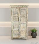 SOLID RECLAIMED TEAK WOOD 2 DOOR WARDROBE CABINET ARMOIRE