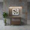 IRON & SOLID WOOD  END TABLE