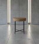 SOLID WOOD & IRON ROUND SIDE TABLE / OCCASIONAL TABLE