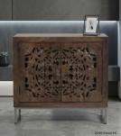 HAND CARVED SOLID WOOD CABINET