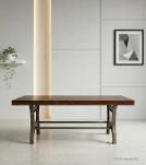 Solid Wood Coffee Table w Iron Base