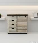 SOLID WOOD SIDEBOARD W/ 4 DRAWERS & SLIDING DOOR 