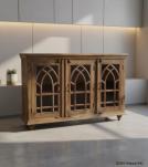 SOLID WOOD & GLASS SIDEBOARD