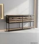 SOLID WOOD & IRON 4 DRAWER CABINET
