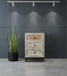 SOLID RECLAIMED TEAK  WOOD END TABLE NIGHTSTAND 3 DRAWERS