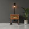 SOLID RECLAIMED TEAK WOOD & IRON NIGHTSTAND END TABLE W/ DRAWER