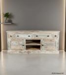 SOLID RECLAIMED TEAK WOOD SIDEBOARD CONSOLE W/ DRAWERS & DOORS