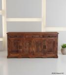 4 DOOR CARVED WOOD SIDEBOARD W/ DRAWERS