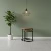 SET OF 2 SOLID WOOD & IRON NESTING TABLES