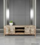 SOLID RECLAIMED TEAK WOOD MEDIA CENTER CONSOLE W/ 4 DOORS