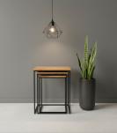 WOOD & IRON NESTING TABLES