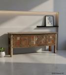 RECLAIMED WOOD CONSOLE / SOFA TABLE W/ INLAID TRIM PIECES