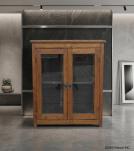 VINTAGE RECLAIMED TEAK & GLASS CABINET