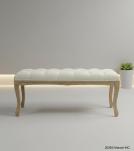 CLOTH UPHOLSTERED & WOOD BENCH