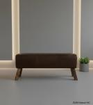 LEATHER & WOOD UPHOLSTERED BENCH