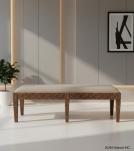 SOLID WOOD & UPHOLSTERED CLOTH BENCH