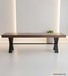 DECORATIVE SOLID WOOD & METAL BENCH