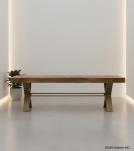 DECORATIVE WOOD & METAL BENCH