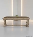 UPHOLSTERED SOLID WOOD & LEATHER BENCH