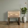 RECLAIMED WOOD & METAL END TABLE / NIGHT STAND 