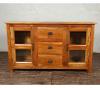 SOLID RECLAIMED TEAK WOOD & GLASS SIDEBOARD