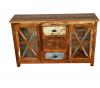 SOLID RECLAIMED TEAK WOOD & GLASS SIDEBOARD