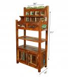 SOLID RECLAIMED TEAK WOOD CABINET WITH DOORS, SHELVES & DISPLAY
