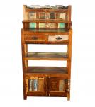 SOLID RECLAIMED TEAK WOOD CABINET WITH DOORS, SHELVES & DISPLAY
