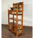 SOLID RECLAIMED TEAK WOOD CABINET WITH DOORS, SHELVES & DISPLAY