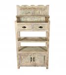 SOLID RECLAIMED TEAK WOOD CABINET WITH DOORS, SHELVES & DISPLAY
