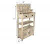SOLID RECLAIMED TEAK WOOD CABINET WITH DOORS, SHELVES & DISPLAY