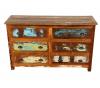 SOLID RECLAIMED TEAK WOOD DRESSER SIDEBOARD 6 DRAWERS