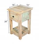 SOLID RECLAIMED TEAK WOOD END TABLE / NIGHT STAND
