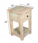 SOLID RECLAIMED TEAK WOOD END TABLE / NIGHT STAND