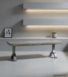 LIVE EDGE SOLID ACACIA WOOD & IRON BENCH