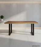 LIVE EDGE SOLID SUAR WOOD TABLE W/ METAL BASE