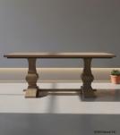 SOLID WOOD PEDESTAL DINING TABLE
