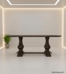 SOLID WOOD PEDESTAL DINING TABLE 