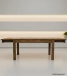 EXTENDABLE SOLID WOOD DINING TABLE W/ SELF-STORING EXTENSIONS