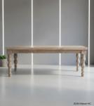 SOLID WOOD DINING TABLE W/ TURNED LEGS