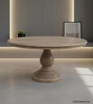 ROUND SOLID WOOD DINING TABLE