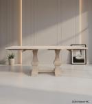 SOLID WOOD PEDESTAL EXTENSION DINING TABLE