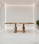 SOLID WOOD PEDESTAL EXTENSION DINING TABLE